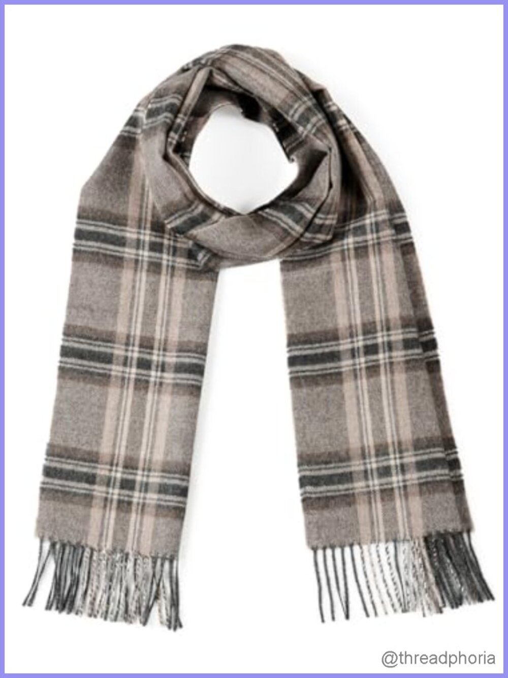 Tartan Plaid Flannel Scarf 100% Baby Alpaca Wool Handwoven Unisex